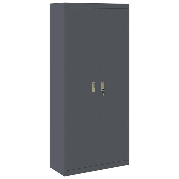 vidaXL Storage Cabinet 2 pcs Anthracite 90 x 40 x 200 cm Steel