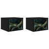 vidaXL Wall-mounted Bedside Cabinet WIJHE 2 pcs Black Oak