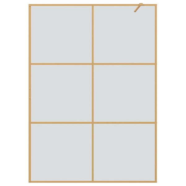 vidaXL Walk-in Shower Wall Gold 140 x 195 cm Tempered Glass