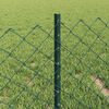 vidaXL Fence with Post Green 0.4 x 10 m Steel and PVC