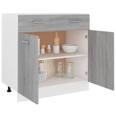 vidaXL Drawer Bottom Cabinet Grey Sonoma 80x46x81.5 cm Engineered Wood