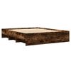 vidaXL Bed Frame without Mattress Smoked Oak 150x200 cm King Size Engineered Wood
