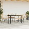 vidaXL 5 Piece Garden Dining Set Brown Poly Rattan Glass
