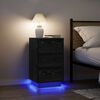 vidaXL Bedside Cabinet with LED Lights&nbsp;Black 38x34x65 cm