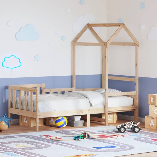 vidaXL Day Bed with Roof without Mattress 90x200 cm Solid Wood