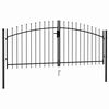vidaXL Fence Gate Double Door with Spike Top Steel 299.5x174.5 cm Black