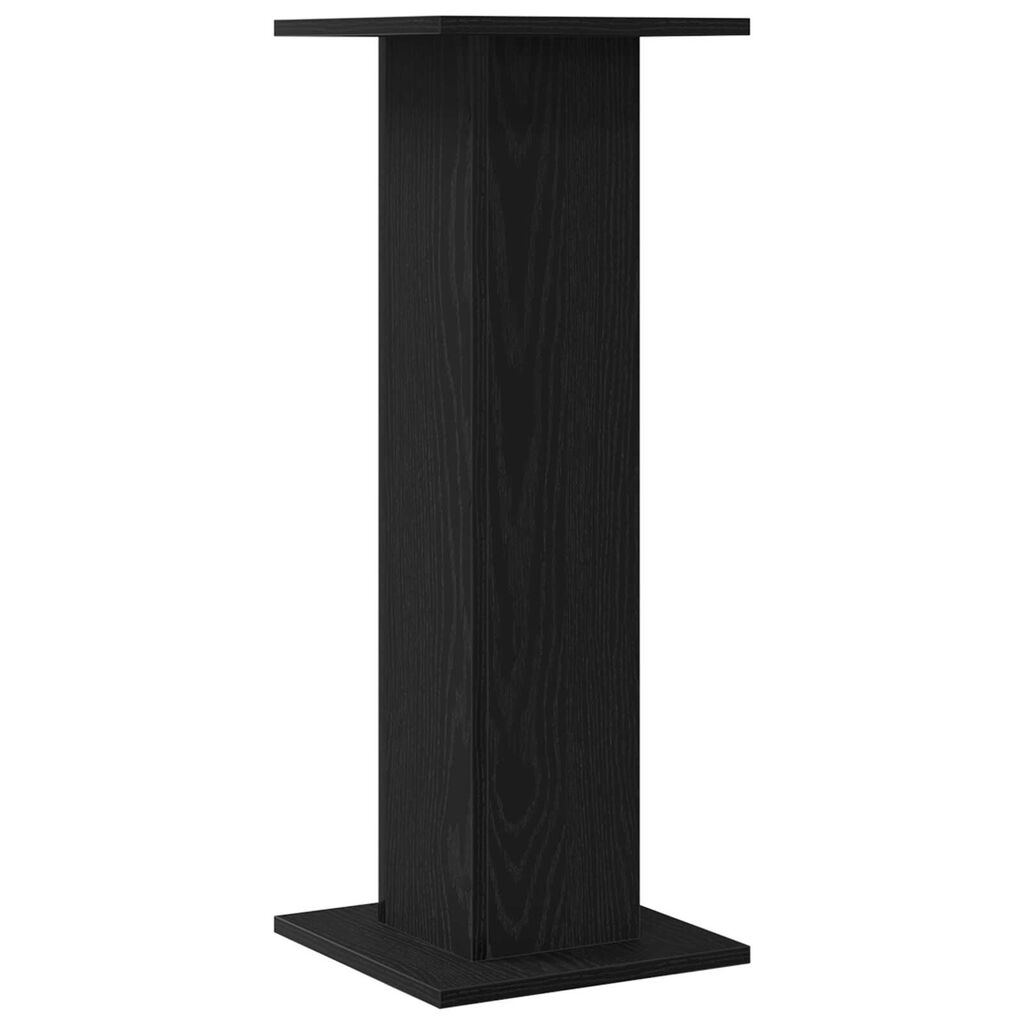 vidaXL Speaker Stands 2 pcs Black oak 30 x 30 x 80 cm Engineered wood
