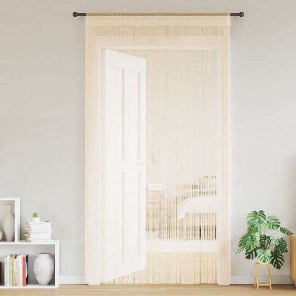 vidaXL String Curtains 2 pcs 140x250 cm Cream