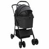 vidaXL Folding Pet Stroller Black 81 x 47 x 99 cm 600D Oxford fabric