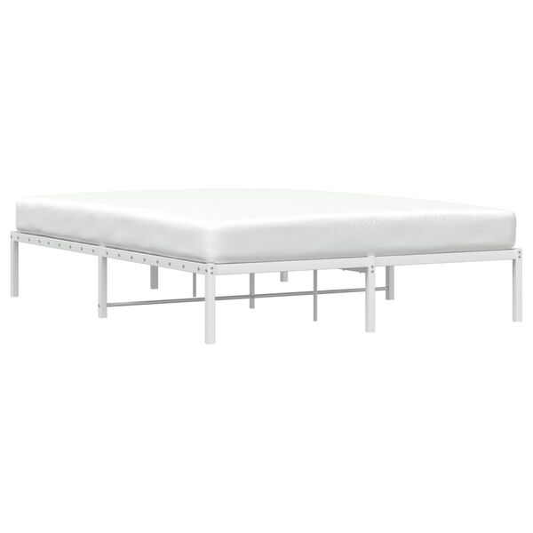 vidaXL Metal Bed Frame without Mattress White 150x200cm