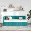 vidaXL Corner Bed Frame with Headboard Turquoise 90 cm x 190 cm Velvet