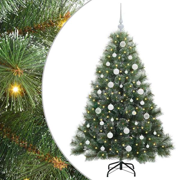 vidaXL Artificial Christmas Tree with 150 LEDs Green 150 cm PE and PVC