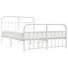vidaXL Metal Bed Frame without Mattress with Footboard White 140x200cm