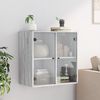 vidaXL Wall Cabinet with Glass Doors Grey Sonoma 68x37x68.5 cm