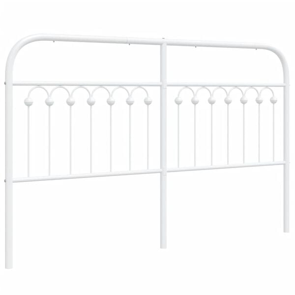 vidaXL Metal Replace Headboard White 150 cm