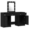 vidaXL Dressing Table with Door Black 50 x 41 x 135 cm Engineered Wood