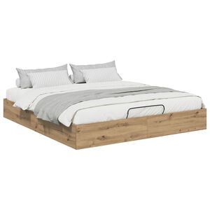 vidaXL Ottoman Bed Frame Artisian Oak 203 x 180 x 25 cm Chipboard