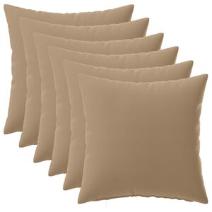 vidaXL Cushion Cover 6 pcs HEERLEN Taupe 30 x 30 cm Polyester