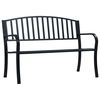 vidaXL Garden Bench Black 120 cm Steel