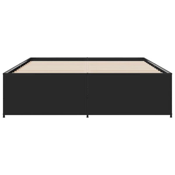 vidaXL Bed Frame without Mattress Black 150x200 cm King Size