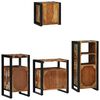 vidaXL Bathroom Furniture Set with Shelf 4 pcs Brown Solid Mango Wood