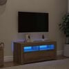 vidaXL TV Cabinet with LED Lights Artisan Oak 90x35x40 cm Engineered Wood