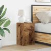 vidaXL LED Bedside Cabinet with Drawer 2 pcs Old wood 38 x 34 x 61 cm
