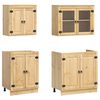 vidaXL Cabinet with Shelf SKI 4 pcs Honey Brown Solid Pine Wood