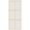 vidaXL Sliding Door Gold 90x205 cm Frosted ESG Glass and Aluminium