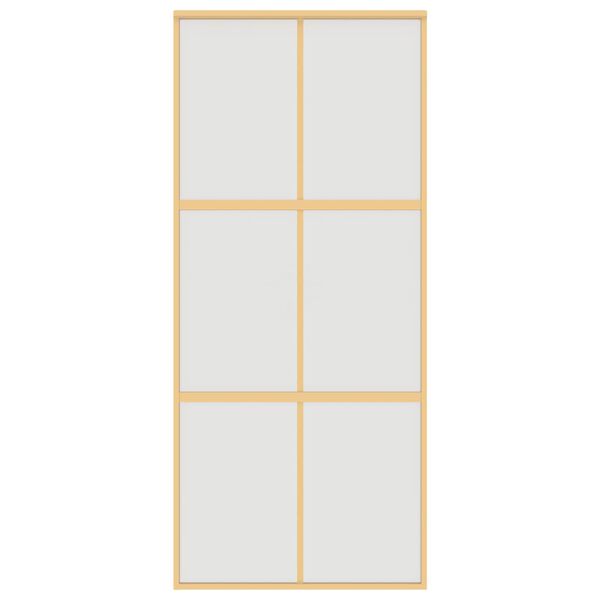 vidaXL Sliding Door Gold 90x205 cm Frosted ESG Glass and Aluminium