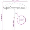 vidaXL Beach Parasol Green 263 x 263 x 272 cm Polyester and Metal