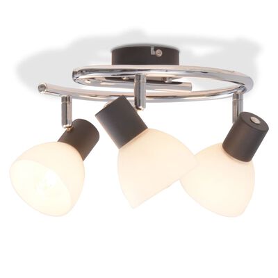 vidaXL Ceiling Lamp with 3 Spotlights E14 Black