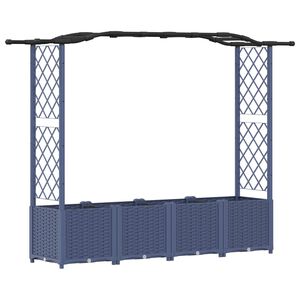 vidaXL Raised Bed with Trellis and Roof Grey 204 x 40 x 141 cm PP