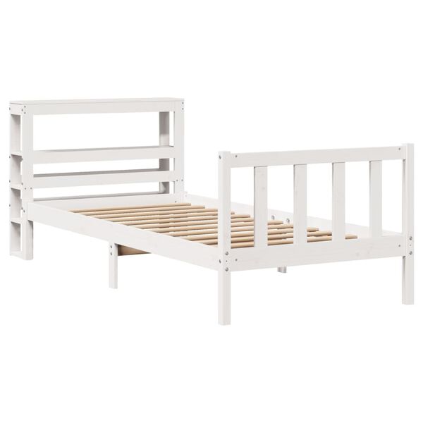 vidaXL Bed Frame without Mattress White 90x200 cm Solid Wood Pine