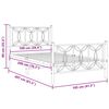 vidaXL Metal Bed Frame without Mattress with Footboard White 100x200cm