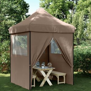 vidaXL Party Tent Brown Oxford Fabric
