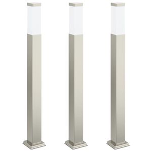 vidaXL Bollard Lights 3 pcs 80 cm Stainless Steel IP44
