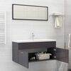 vidaXL 2 Piece Bathroom Furniture Set High Gloss Grey Engineered Wood