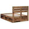 vidaXL Bed Frame with Headboard Old Wood 120 x 190 cm Solid Pine Wood