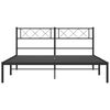 vidaXL Metal Bed Frame without Mattress with Headboard Black 120x190cm
