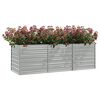 vidaXL Garden Raised Bed 240x80x77 cm Galvanized Steel Silver