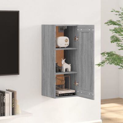 vidaXL Wall Cabinet Grey Sonoma 35x34x90 cm Engineered Wood
