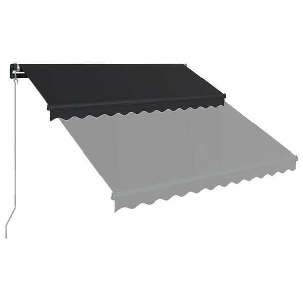 vidaXL Manual Retractable Awning 300x250 cm Anthracite