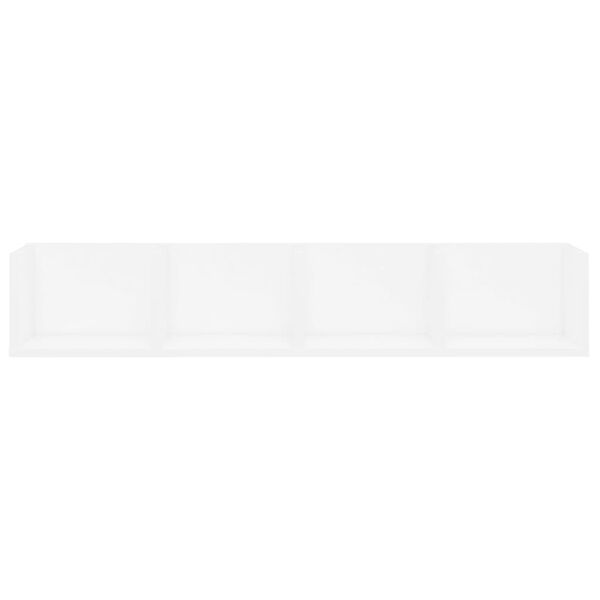 vidaXL CD Wall Shelf White 100x18x18 cm Engineered Wood