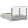 vidaXL Bed Frame with Drawer Grey Sonoma 135 x 190 cm Engineered Wood