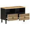 vidaXL TV Cabinet Black 70x33.5x46 cm Solid Rough Wood Mango