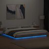 vidaXL Bed Frame with LED Lights without Mattress Concrete Grey 200x200cm