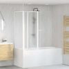 vidaXL Bath Screen Folding Frosted Aluminium