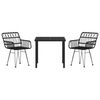 vidaXL Garden Dining Set 3 pcs Black Powder-Coated Steel