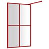 vidaXL Walk-in Shower Wall with Clear ESG Glass Red 118x195 cm